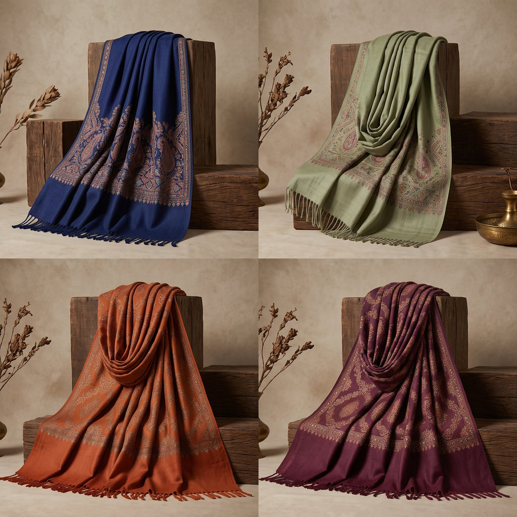 JUMBO SIZE Top Quality Premium Pashmina Wool Shawal Random Color And Design