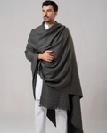 Classic Men's Wool Winter Shawl - Dark Grey - men's winter wool shawl